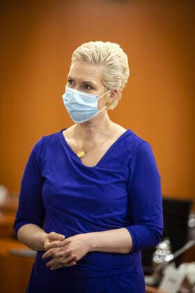 Ministerpraesidentin Manuela Schwesig beim Gespraech der Bundeskanzlerin mit den Regierungschefinnen und Regierungschefs der Laender. Im Bundeskanzleramt. 17.06.2020 Berlin Deutschland