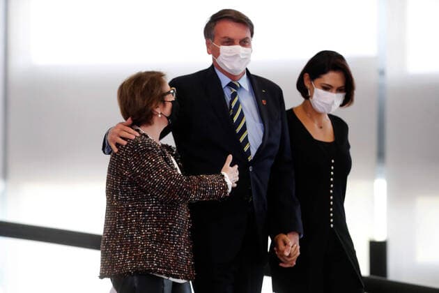 BRASÍLIA, DF - 17.06.2020: LAUNCHING OF THE SAFRA PLAN - Launch Ceremony of the Safra Plan - Minister Tereza Cristina, President of the Republic, Jair Bolsonaro and Michele Bolsonaro at the Launch Ceremony of the Safra Plan , at the Planalto Palace, Brasília DF this morning (17). x1927846x  FranciscoxStuckert