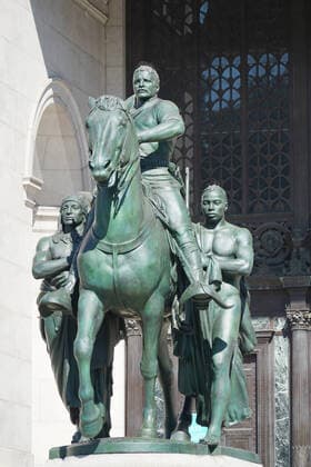 June 22, 2020, New York, New York, USA: NYC Protest, .The statue of President Teddy Roosevelt at the entrance to the American Museum of Natural History will be removed amid widespread protests over racial inequality,.Central Park West, NYC.June 22, 2020. New York USA - ZUMAms4_ 20200622_zaf_ms4_002 Copyright: xSoniaxMoskowitzxGordonx