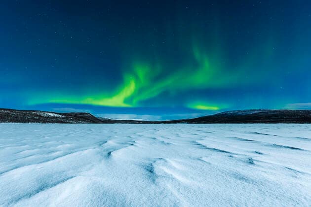 Northern lights above Ropijarvi, Ropinsalmi, Enontekioe, Finland WVF01539