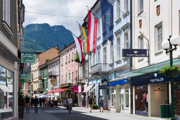 Old Town, street Pfarrgasse, summit Katrin Bad Ischl Oberösterreich, Upper Austria Austria Salzkammergut