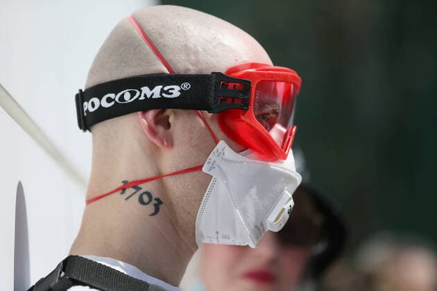 MOSCOW, RUSSIA - JUNE 26, 2020: Russian rapper Oxxxymiron (Miron Fedorov) outside Moscow s Meshchansky District Court where a sentencing hearing in the Seventh Studio embezzlement case is to take place. Vladimir Gerdo TASS  TS0DE2FB