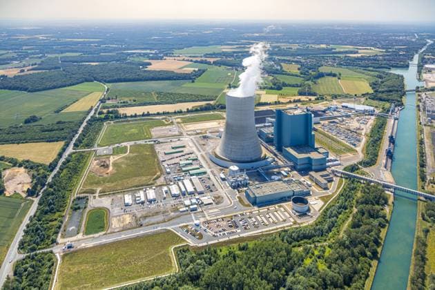 Luftbild, Kraftwerksanlagen des Kohle- Heizkraftwerkes Datteln 4 ,Uniper Kraftwerk in Datteln , Bauernschaft Hagem, Datteln, Ruhrgebiet, Nordrhein-Westfalen, Deutschland !ACHTUNGxMINDESTHONORARx60xEURO! *** Aerial view, power plant facilities of the coal-fired combined heat and power plant Datteln 4 ,Uniper power plant in Datteln , Bauernschaft Hagem, Datteln, Ruhr area, North Rhine-Westphalia, Germany ATTENTIONxMINDESTHONORARX60xEURO