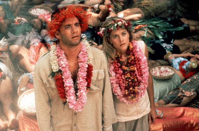 JOE VS THE VOLCANO AMBLIN ENTERTAINMENT WARNER BROS TOM HANKS, MEG RYAN Date: 1990. Strictly editorial use only in conjunction with the promotion of the film. Credit line mandatory. This image is copyright of the film company and is supplied under the terms of issue as film still. No commercial or book cover use permitted without prior consent from the film company.  Mandatory credit line: Image courtesy Ronald Grant Archive Mary Evans