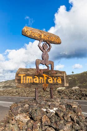 Timanfaya National Park, National Park entrance sign, Lanzarote, Canary Islands, Spain, Atlantic, Europe Copyright: GavinxHellier 794-4818