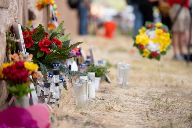 July 3, 2020, Aurora, Colorado, USA: Flowers rest at the memorial for Elijah McClain in Aurora Colorado. Aurora USA - ZUMAt221 20200703_zap_t221_014 Copyright: xTylerxTomasellox