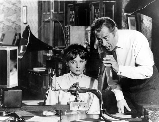 OSCARS. Bester Hauptdarsteller. Preisträger 1961-1970 MY FAIR LADY AUDREY HEPBURN, REX HARRISON Date: 1964. Strictly editorial use only in conjunction with the promotion of the film. Credit line mandatory. This image is copyright of the film company and is supplied under the terms of issue as film still. No commercial or book cover use permitted without prior consent from the film company.  Mandatory credit line: Image courtesy Ronald Grant Archive Mary Evans