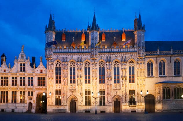 September 16, 2010, Bruges, West Flanders, Belgium: Burg Square and the city or town hall, Stadhuis city hall, Stadsbestuur Bruge, in the sunset, Bruges, Belgium Bruges Belgium - ZUMAr133 20100916_zap_r133_007 Copyright: xSergixReboredox