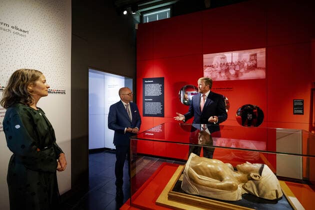 16-07-2020 Leiden King Willem-Alexander during the opening of the exhibition Infected! ( ‘Besmet!’) at the Rijksmuseum Boerhaave in Leiden. The exhibition is about the outbreaks of infectious diseases such as plague and smallpox and how they can disrupt life and the recent outbreak of the coronavirus COVID-19.  Copyright: xxPPE pool Nieboer Lonkhuijsenx