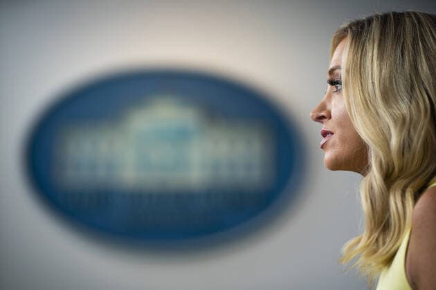 Kayleigh McEnany, White House press secretary, calls on a member of the media during a news conference in the James S. Brady Press Briefing Room at the White House in Washington, D.C., U.S. on Thursday, July 16, 2020.  WAX20200716305 ALxDRAGO