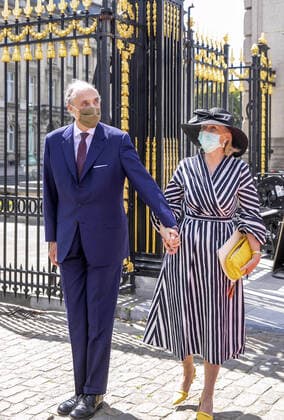 21-07-2020 Defile Princess Astrid and Prince Lorenz during the official celebration on the occasion of Today s Belgian National Day, at the Paleizenplein Place des Palais, in Brussels. The ceremony pays tribute to the health workers who tackled the Covid-19 crisis.  Copyright: xPPEx