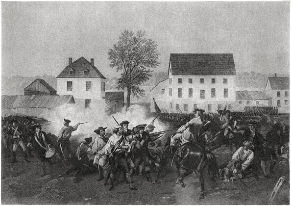 Battle of Lexington, 19 April 1775, Painted by Alonzo Chappel (1828-1887), Engraving Printed 1913  Copyright: xJTxVintagex jtv007077