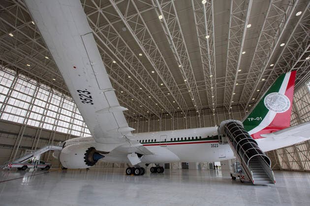 July 27, 2020, Ciudad De Mexico, Ciudad De Mexico, USA: A press tour of the former Mexican presidential plane Maria Morelos y Pavon, a Boing 787-8, took place following the daily morning press conference of Mexican President Andres Manuel Lopez Obrador at Benito Juarez International Airport in Mexico City, Monday, July 27, 2020. The president, who only flies commercial as one measure in his austerity government, has been trying to sell the plane since he took office. The plane was stored in Victorville California at a cost of about 4,000,00.00 dls. ANTONIO NAVA PI Ciudad De Mexico USA - ZUMAp124 20200727_zaa_p124_022 Copyright: xAntonioxNavax