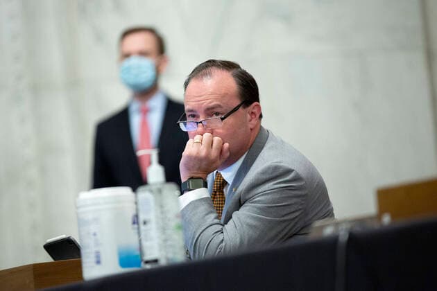 July 30, 2020, Washington, District of Columbia, USA: United States Senator Mike Lee (Republican of Utah) listens during a business meeting of the United States Senate Committee on the Judiciary at the United States Capitol in Washington D.C., U.S. on Thursday, July 30, 2020. Credit: CNP Washington USA - ZUMAs152 20200730_zaa_s152_058 Copyright: xStefanixReynoldsx