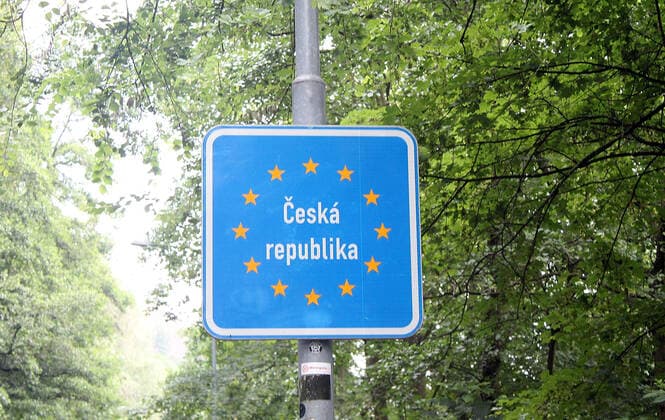 xhbx, Reise, Reisefotos, Schild, Grenze, Tschechische Republik Ceska Republika Schild Europa czech republik