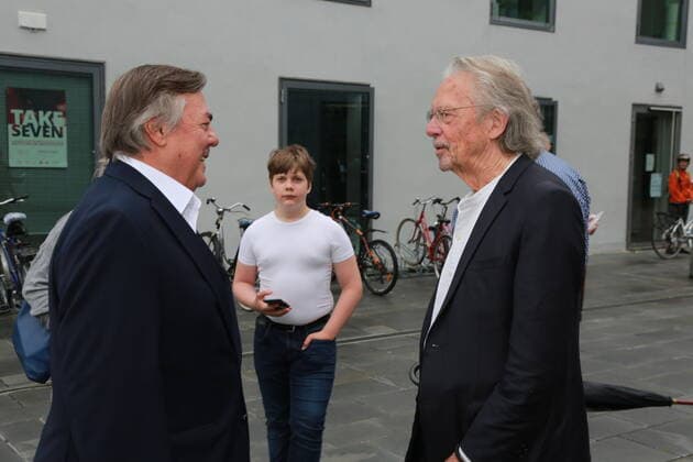 Verleihung Staatspreis für Europäische Literatur Salzburg, Mozartheum, 03. 08. 2020 Drago JANCAR, Peter HANDKE