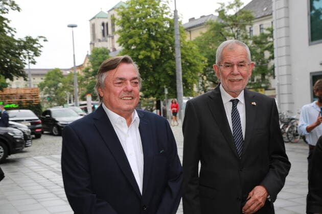 Verleihung Staatspreis für Europäische Literatur Salzburg, mozartheum, 03. 08. 2020 Drago JANCAR, Alexander van der BELLEN