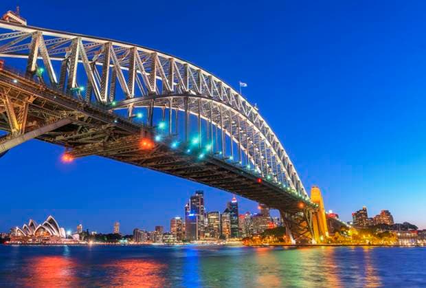 Sydney Harbour Bridge and CBD skyline, Sydney, New South Wales, Australia, Pacific Copyright: MarcoxSimoni 718-2525