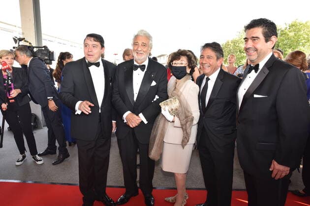 Karl Michael Ebner, Veranstalter, Placido Domingo, Gattin Martha, Söhne, Österreichischer Musiktheaterpreis, Gala, Terminal 2, Salzburg 2020,