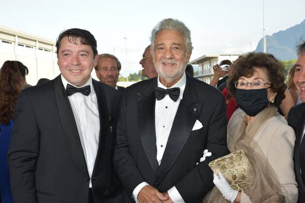Karl Michael Ebner, Veranstalter, Placido Domingo, Gattin Martha, Österreichischer Musiktheaterpreis, Gala, Terminal 2, Salzburg 2020,