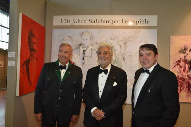 Wolfgang Lippert, Sänger und Maler, Placido Domingo, Karl Michael Ebner,Veranstalter, Österreichischer Musiktheaterpreis, Gala, Terminal 2, Salzburg 2020,