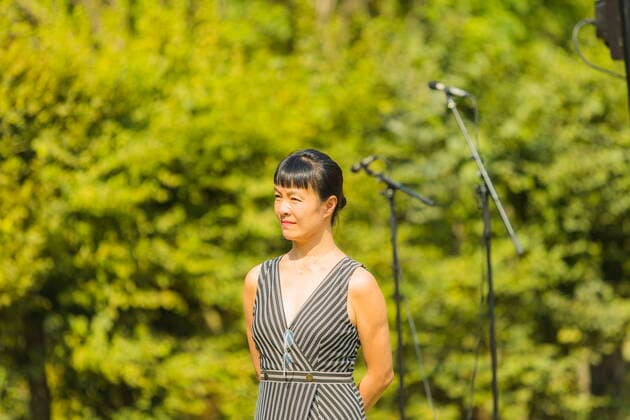 Proschwitz Proschwitzer Musik-Picknick. Ein Konzert im Rahmen des Moritzburg Festivals. Die Geigerin Mira Wang - Direktorin Moritzburg Festival Akademie . Proschwitz Sachsen GERMANY