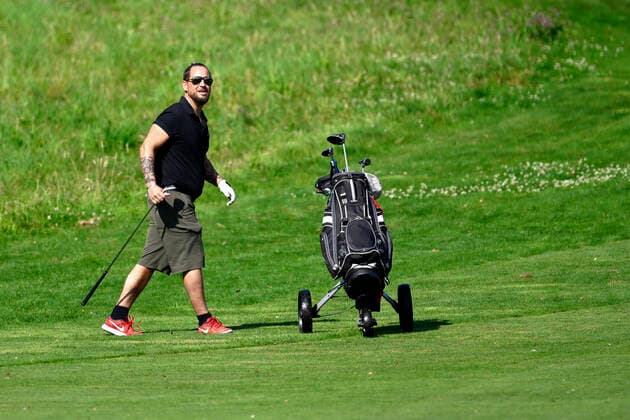 Sänger Marc A. Trauffer, beim Golf, Schweiz, 11.08.2020
