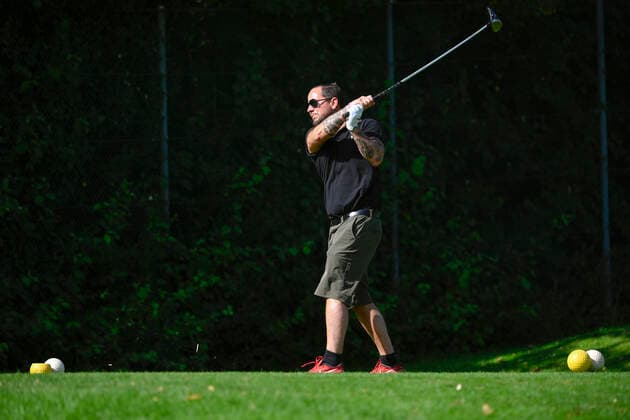 Sänger Marc A. Trauffer, beim Golf, Schweiz, 11.08.2020