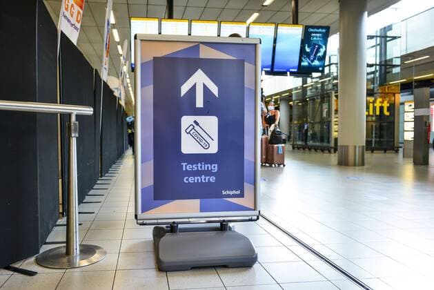 AMSTERDAM, 13-08-2020, Schiphol Airport opens a Corona Virus Testing Street where all arrivals from specific countries will get tested. Schiphol Corona Virus Testing Street  x8906659x Copyright: