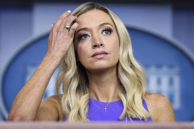 White House press secretary Kayleigh McEnany speaks during a press briefing in the James Brady Press Briefing Room of the White House on Thursday, August 13, 2020 in Washington, DC.  WAX20200813325 OLIVERxCONTRERAS