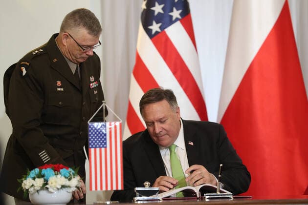 Bilder des Jahres 2020, News 08 August News Themen der Woche KW33 Mike Pompeo, the 70th United States secretary of state in Warsaw Michael Pompeo, Mike Pompeo, the 70th United States secretary of state pays a visit on August 15, 2020 to Warsaw, Poland. EN_01441233_0092 