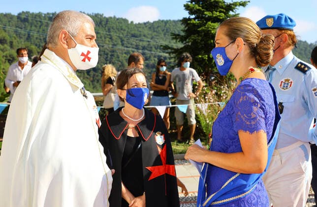 Seborga, Italy - August 20, 2020: Principality of Seborga: Enthronement of Princess Nina Menegatto from Germany. Inthronisation, Prinzessin, Principessa, Fuerstentum, Princesse, Kempten, Inthronisierung, Royalty, Royal, Royals, Fürstentum, Principality of Seborga: Princess Nina Menegatto