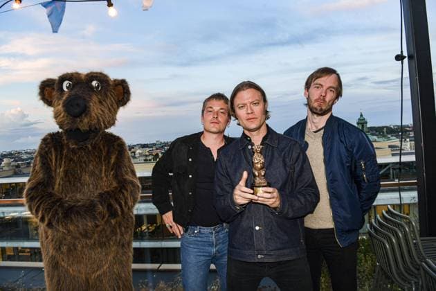 Rockbjörnen 2020. Mando Diao fick priset Arets livegrupp. Jens Siverstedt, Björn Dixgard, Daniel Haglund. Stockholm Sverige x2512x *** Rockbjörnen 2020 Mando Diao received the award This years live group Jens Siverstedt, Björn Dixgard, Daniel Haglund Stockholm Sweden x2512x,  Copyright: xWIXTRÖMxJIMMY Aftonbladetx Rockbjörnen 2020
