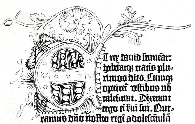  Faksimile aus der ersten Gutenberg-Bibel, 42-zeilig. Historische Illustration aus Otto von Leixner: Illustrirte Geschichte des deutschen Schrifttums. Leipzig und Berlin 1880, Erster Band *** Facsimile from the first Gutenberg Bible, 42 lines Historical illustration from Otto von Leixner Illustrated history of German literature Leipzig and Berlin 1880, first volume Copyright: imageBROKER/olf ibxfra05847519.jpg