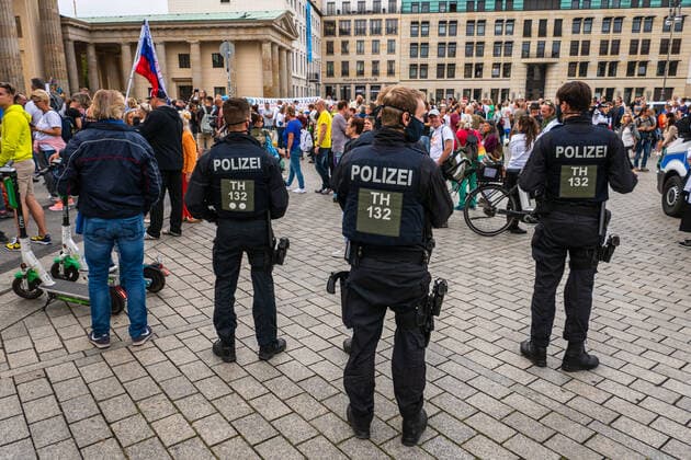 News Bilder des Tages 28.08.2020,Berlin,Deutschland,GER,Brandenburger Tor,die Polizei ist vor Ort. Pariser Platz.