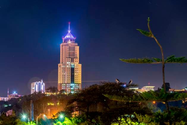 Night view of Nairobi, capital of Kenya, Africa  686828861981851666