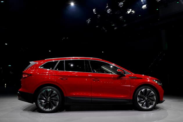 Premiere of the Enyaq iV, the first purpose-built electric car of Czech car maker Skoda Auto, in Prague, Czech Republic, September 1, 2020. (CTKxPhoto OndrejxDeml) CTKPhotoF202009020589101