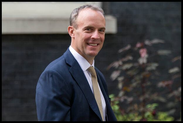 . 02 09 2020. London, United Kingdom. Boris Johnson PMQs. Dominic Raab - Secretary of State for Foreign and Commonwealth Affairs, First Secretary of State departs Downing Street.  xMartynxWheatleyx xi-Imagesx IIM-21557-0009