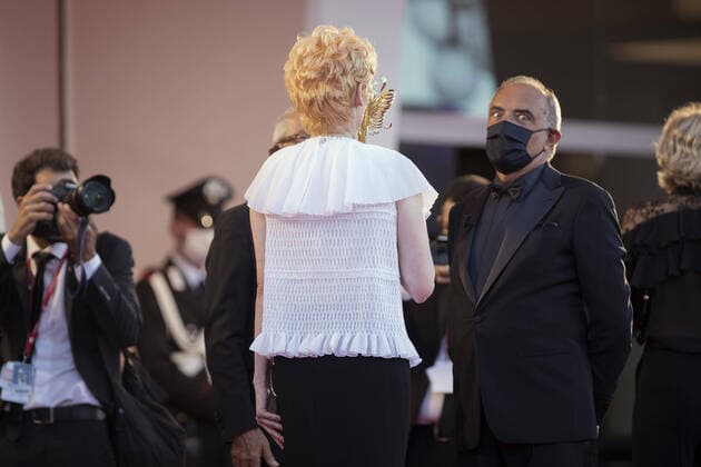 77th Venice Film Festival: Opening Ceremony Red Carpet Featuring: Alberto Barbera, Tilda Swinton Where: Venice, Italy When: 02 Sep 2020 Credit: KIKA Press Cover Images **NOT AVAILABLE FOR PUBLICATION IN ITALY** Copyright: xAndreaxRaffinx 40823839 EDITORIAL USE ONLY. NOT FOR USE BY NEWSPAPERS BASED IN THE UK.