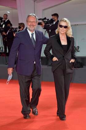 77th Venice Film Festival 2020, Red Carpet. Filming Italy Award. Pictured Monica Guerritore  Copyright: xSimonexComix xIPAx xVeneziax2020x