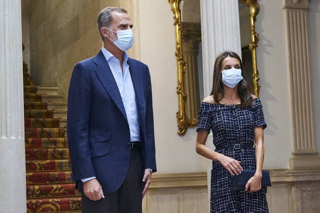 08-09-2020 Madrid Queen Letizia and King Felipe during the commemorative act of cooperant’s day at the palace of Viana in Madrid. No Spain  Copyright: xPPEx