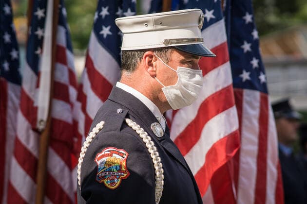 9 11 Memorial services in New York City Family, friends and member of services of first responders attend the 9 11 memorial in New York City and honor those we lost in the terror attacks on September 11, 2001. New York City New York United States Copyright: StevexSanchez