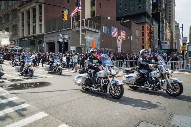 9 11 Memorial services in New York City Family, friends and member of services of first responders attend the 9 11 memorial in New York City and honor those we lost in the terror attacks on September 11, 2001. New York City New York United States Copyright: StevexSanchez