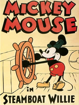 STEAMBOAT WILLIE MICKEY MOUSE short animation, the first with sound STEAMBOAT WILLIE Date: 1928  Mandatory credit line: Image courtesy WALT DISNEY PICTURES Ronald Grant Archive Mary Evans