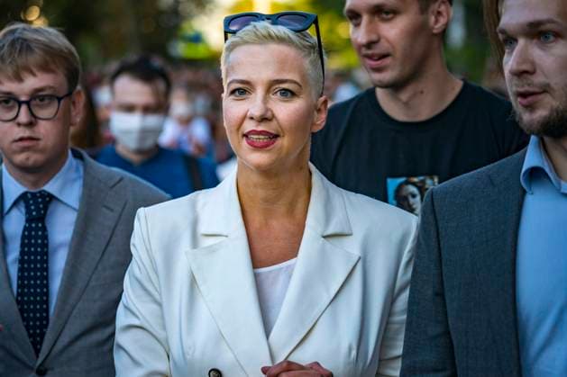 September 16, 2020, Belarus: Prominent Belarusian opposition leader MARIA KOLESNIKOVA is facing up to five years in prison after she was charged with actions aimed at undermining Belarusian national security. She became one of the faces of the mass protests against President Lukashenko after a disputed presidential election in August, and is currently in prison in Minsk. FILE PHOTO SHOT: August 6, 2020, Minsk, Belarus: Opposition leader MARIA KOLESNIKOVA during a protest. Minsk Belarus - ZUMAa131 20200806_mda_a131_010 Copyright: xCelestinoxArcexLavinx