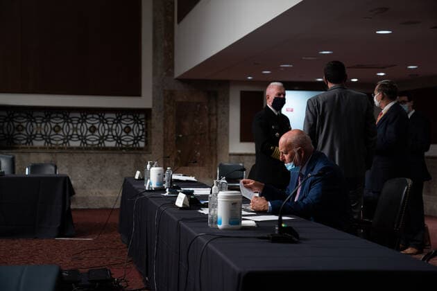 Robert R. Redfield, Director for Centers for Disease Control and Prevention, looks at his notes during a US Senate Committee on Appropriations Subcommittee on Labor, Health and Human Services, Education, and Related Agencies Hearing to Review Coronavirus Response Efforts in Washington, DC on Wednesday, September 16, 2020. Copyright: xAnnaxMoneymakerx xPoolxviaxCNPx MediaPunchx