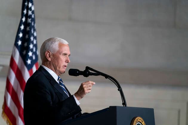September 17, 2020, Washington, District of Columbia, USA: United States Vice President Mike Pence makes introductory remarks prior to United States President Donald J. Trump speaking at the White House Conference on American History in observance of Constitution Day at the National Archives in Washington, DC on Thursday, September 17, 2020 Washington USA - ZUMAs152 20200917_zaa_s152_119 Copyright: xAlexxEdelmanx