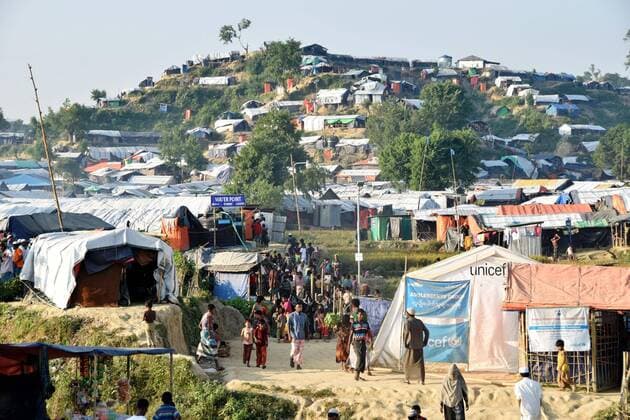Rohingya refugees Photo taken Nov. 25, 2017, shows people in a Rohingya refugee camp near Cox s Bazar in Bangladesh. 