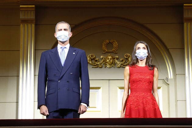 18-09-2020 Madrid Queen Letizia and King Felipe attended the opening of Royal theater season 20 21 at the Royal Theater in Madrid, Spain.  Copyright: xPPEx