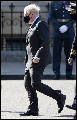 . 20 09 2020. London, United Kingdom. Prime Minister Boris Johnson arriving at a service to mark the 80th anniversary of the Battle of Britain at Westminster Abbey in London.  xStephenxLockx xi-Imagesx IIM-21627-0032